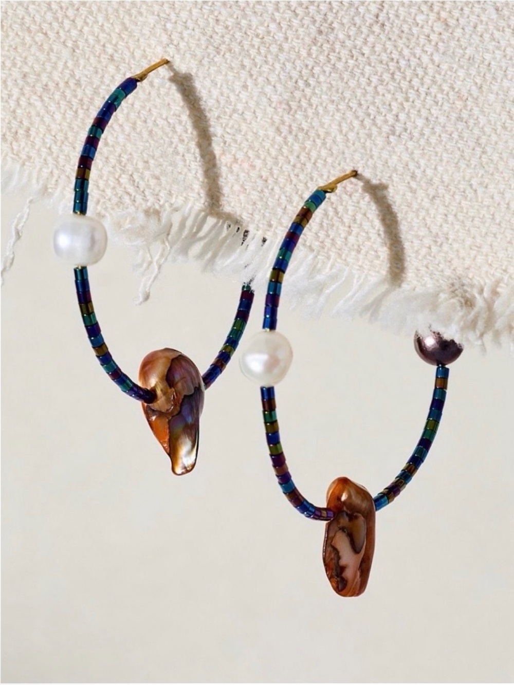 NWT Ariana Ost for Free People Wandering Eye Hoop Earrings